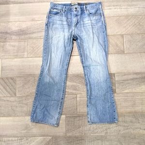 Men's BKE BUCKLE TYLER Denim Jeans Sz 40XL 40X33 Distressed Light Wash